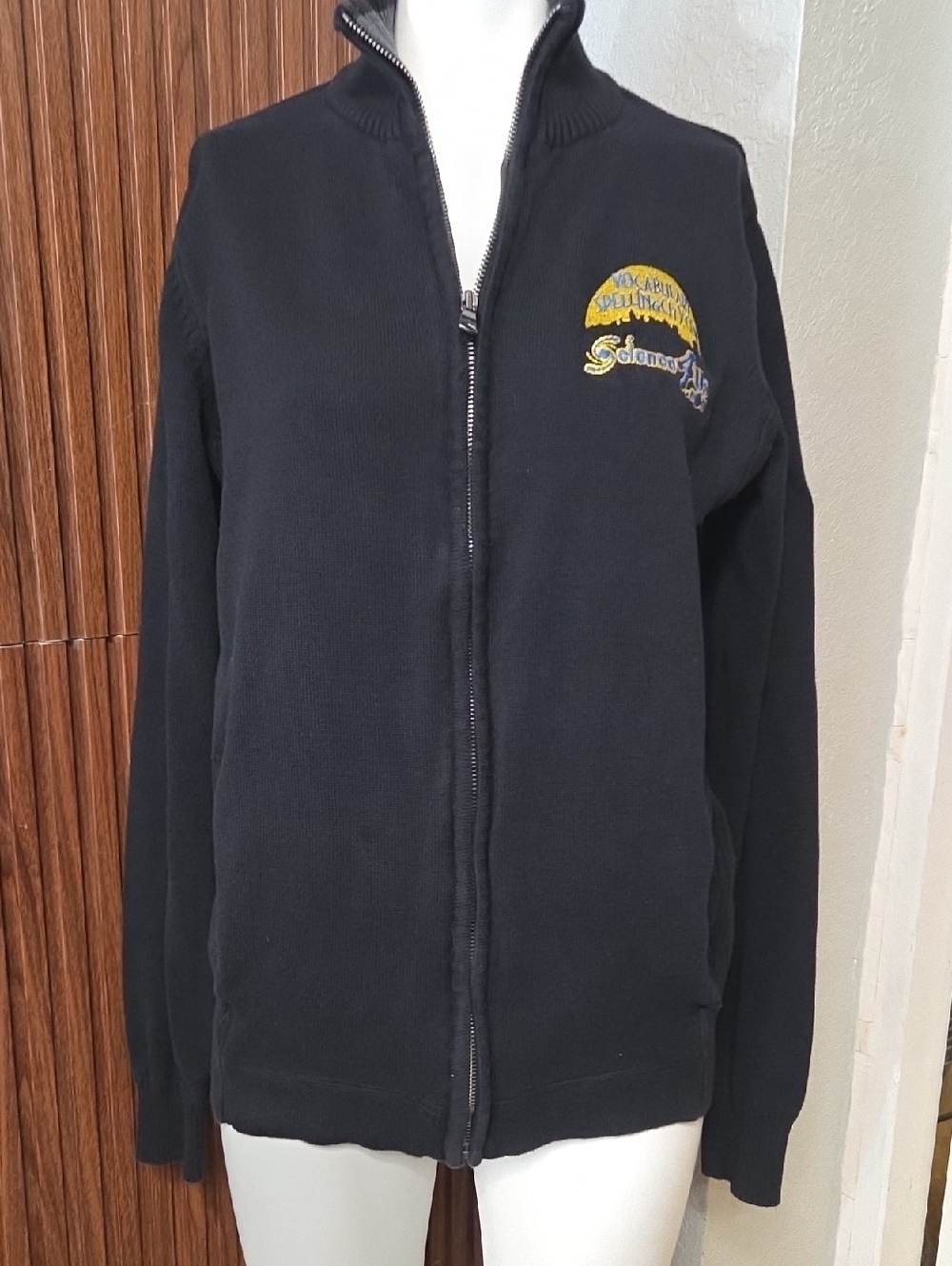 Spelling City & Science4Us Corporate Promo Full-Zip Knit Sweater Jacket .